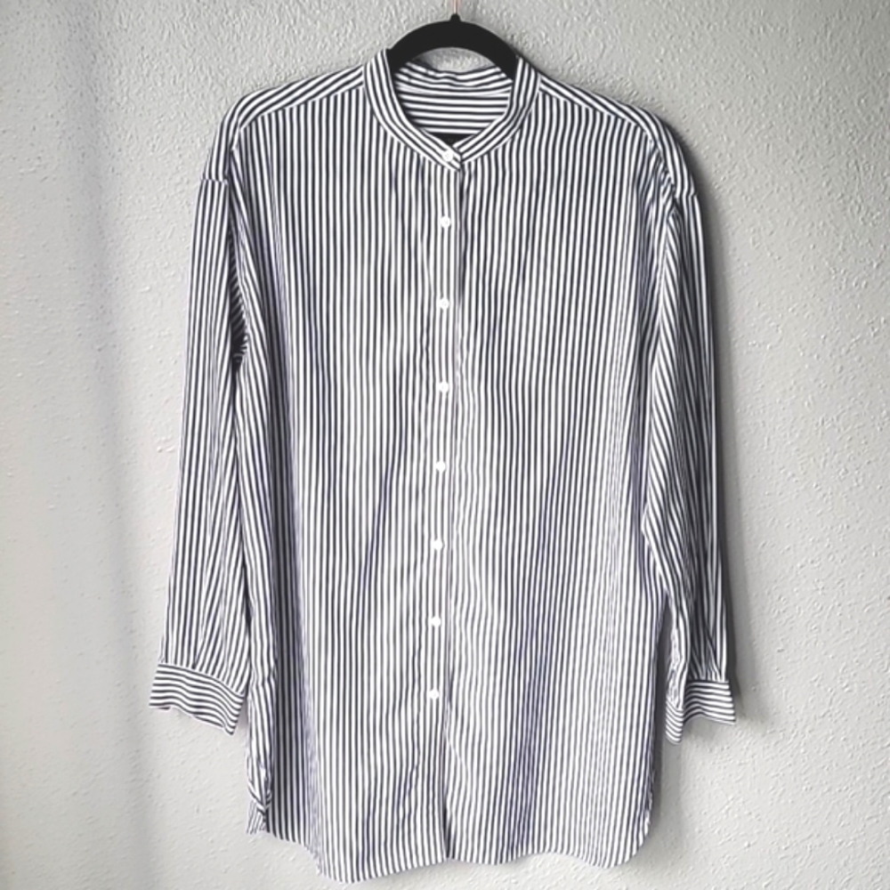 Urban Research Striped Tunic, Size Medium*, Color White/Navy